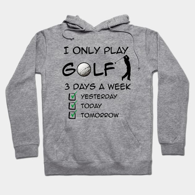 Golf Print Hoodie by Buff Geeks Art